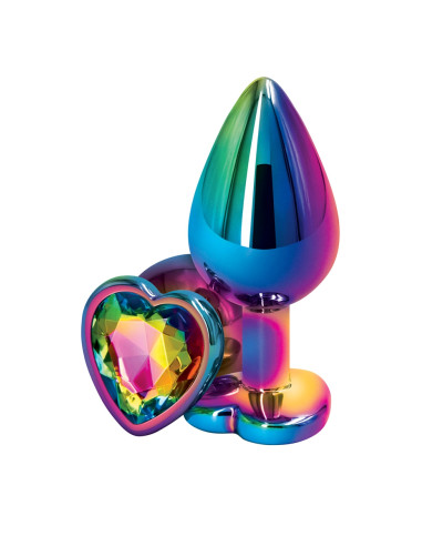 Plug anal aluminium coeur multicolore M - Rear Assets